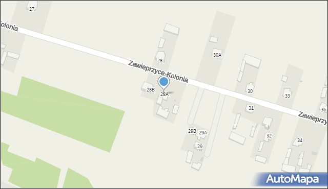 Zawieprzyce-Kolonia, Zawieprzyce-Kolonia, 28A, mapa Zawieprzyce-Kolonia