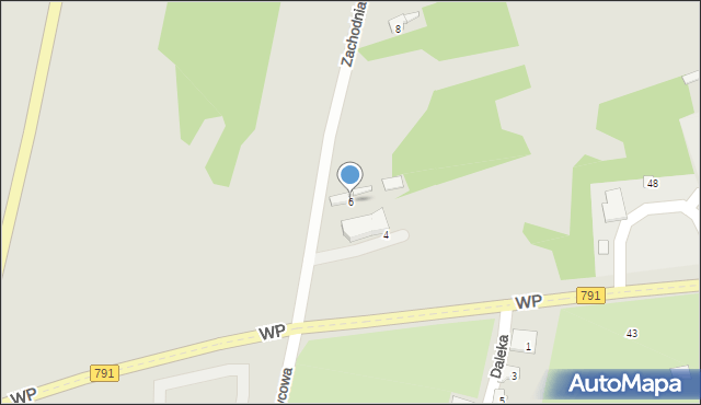 Zawiercie, Zachodnia, 6, mapa Zawiercie