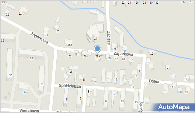 Zawiercie, Zaparkowa, 58a, mapa Zawiercie