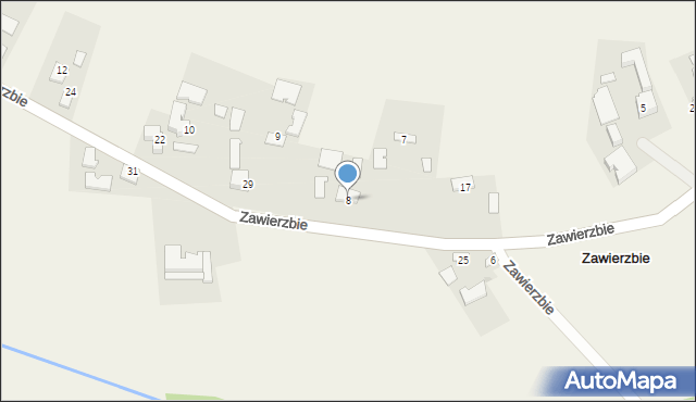 Zawierzbie, Zawierzbie, 8, mapa Zawierzbie