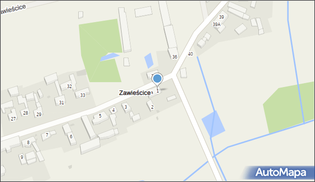 Zawieścice, Zawieścice, 1, mapa Zawieścice