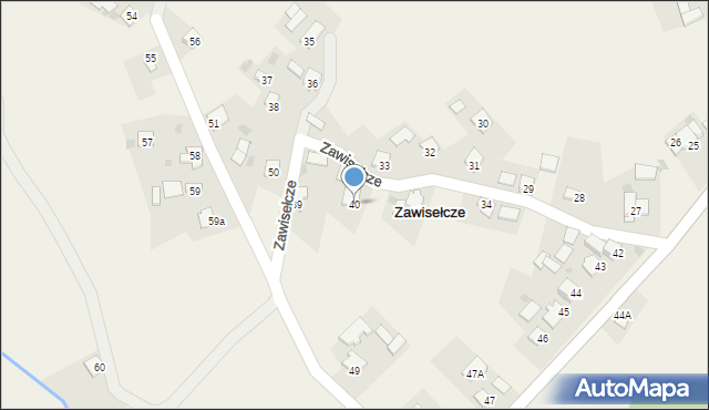 Zawisełcze, Zawisełcze, 40, mapa Zawisełcze