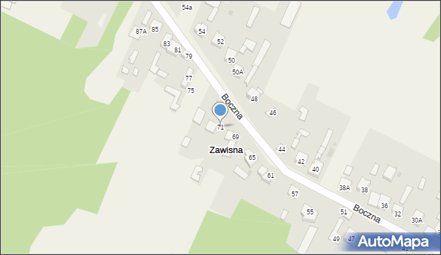 Zawisna, Zawisna, 71, mapa Zawisna