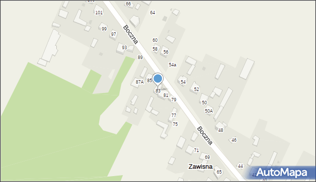 Zawisna, Zawisna, 83, mapa Zawisna