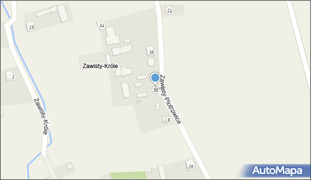 Zawisty, Zawisty-Króle, 38, mapa Zawisty