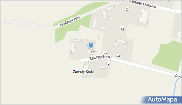 Zawisty, Zawisty-Kruki, 4, mapa Zawisty