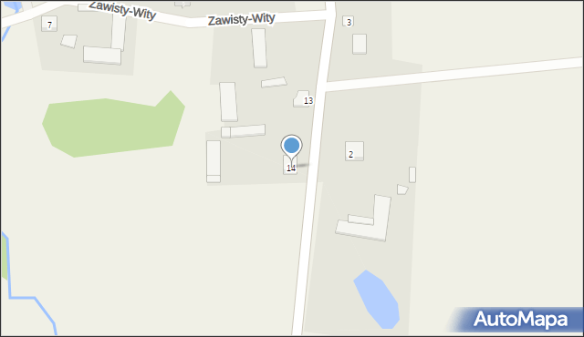 Zawisty, Zawisty-Wity, 14, mapa Zawisty