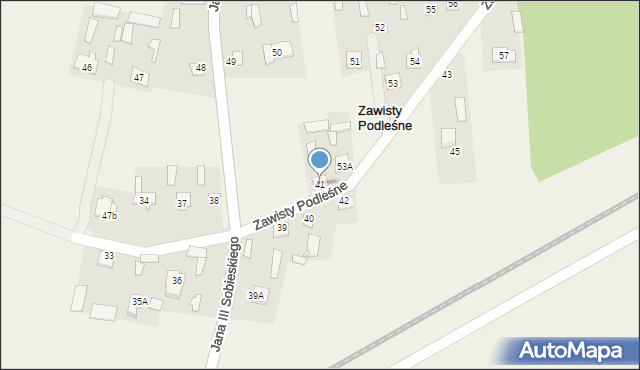 Zawisty Podleśne, Zawisty Podleśne, 41, mapa Zawisty Podleśne