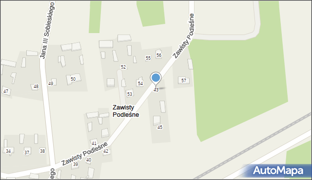 Zawisty Podleśne, Zawisty Podleśne, 43, mapa Zawisty Podleśne