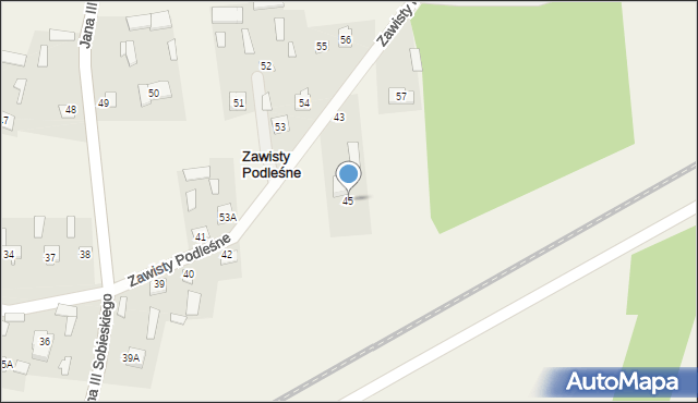 Zawisty Podleśne, Zawisty Podleśne, 45, mapa Zawisty Podleśne