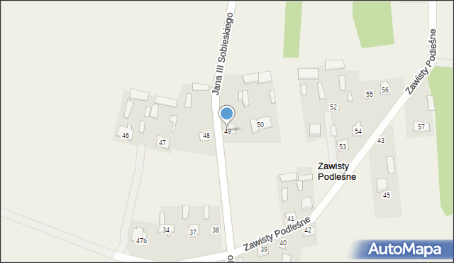 Zawisty Podleśne, Zawisty Podleśne, 49, mapa Zawisty Podleśne