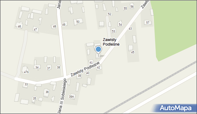 Zawisty Podleśne, Zawisty Podleśne, 53A, mapa Zawisty Podleśne