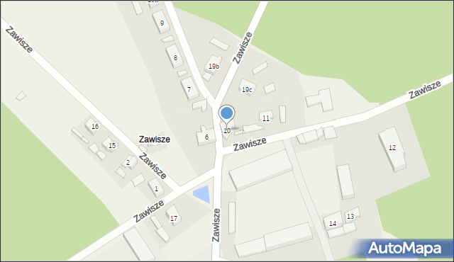 Zawisze, Zawisze, 10, mapa Zawisze