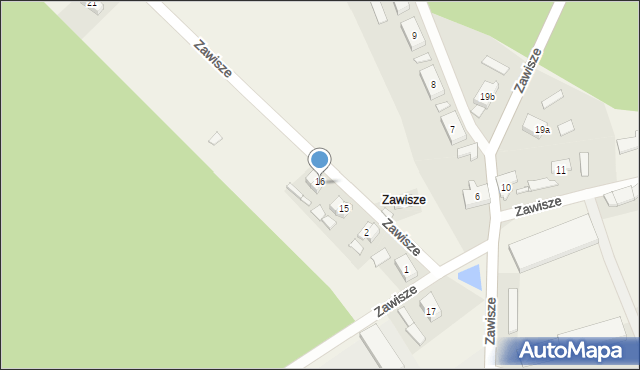 Zawisze, Zawisze, 16a, mapa Zawisze