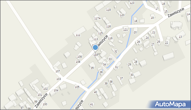 Zawiszyce, Zawiszyce, 110, mapa Zawiszyce