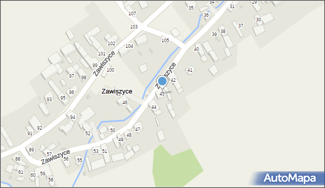 Zawiszyce, Zawiszyce, 43, mapa Zawiszyce