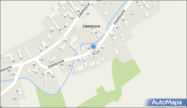 Zawiszyce, Zawiszyce, 49, mapa Zawiszyce