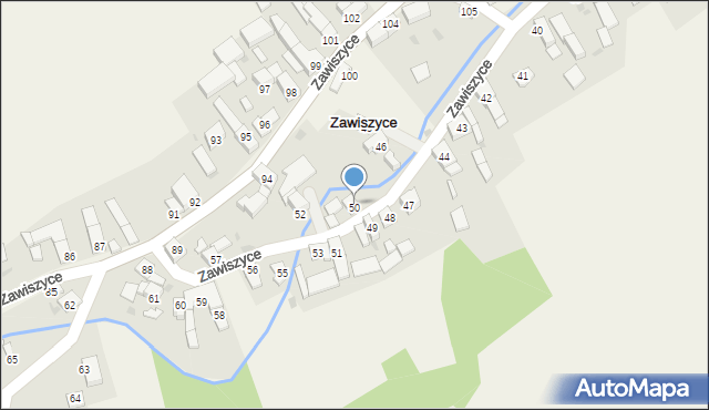 Zawiszyce, Zawiszyce, 50, mapa Zawiszyce