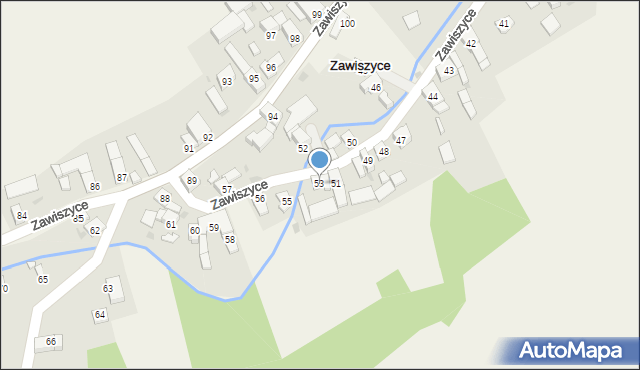 Zawiszyce, Zawiszyce, 53, mapa Zawiszyce