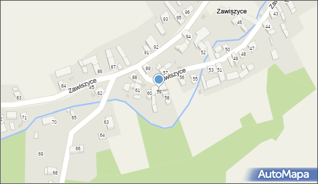 Zawiszyce, Zawiszyce, 59, mapa Zawiszyce