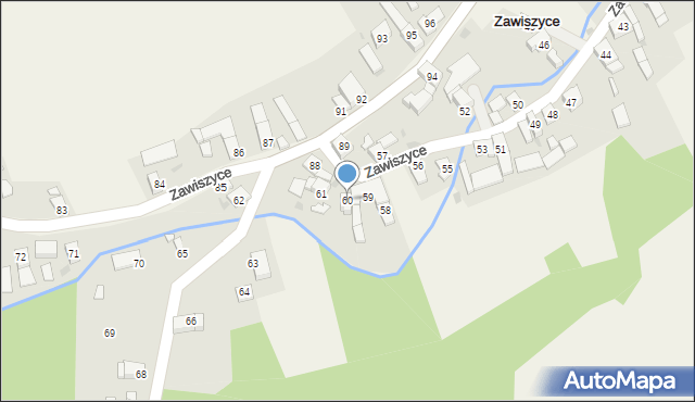 Zawiszyce, Zawiszyce, 60, mapa Zawiszyce