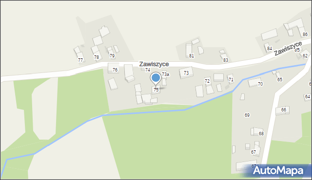 Zawiszyce, Zawiszyce, 75, mapa Zawiszyce