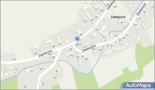 Zawiszyce, Zawiszyce, 89, mapa Zawiszyce