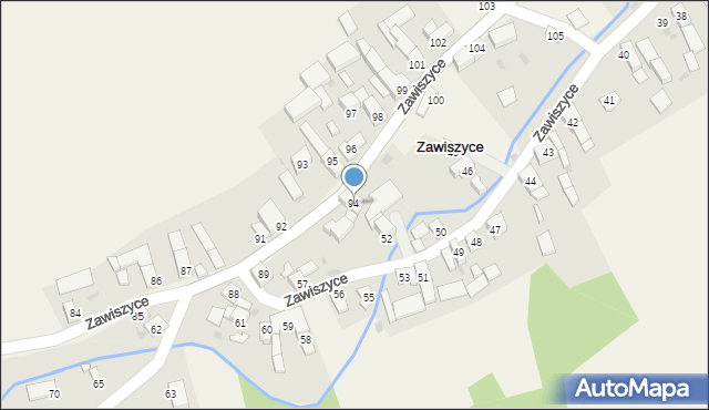 Zawiszyce, Zawiszyce, 94, mapa Zawiszyce