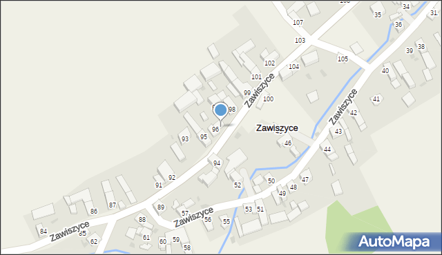 Zawiszyce, Zawiszyce, 97a, mapa Zawiszyce