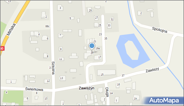 Zawiszyn, Zawiszy Mikołaja, 19, mapa Zawiszyn