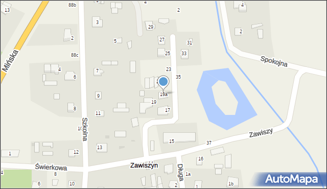 Zawiszyn, Zawiszy Mikołaja, 19a, mapa Zawiszyn