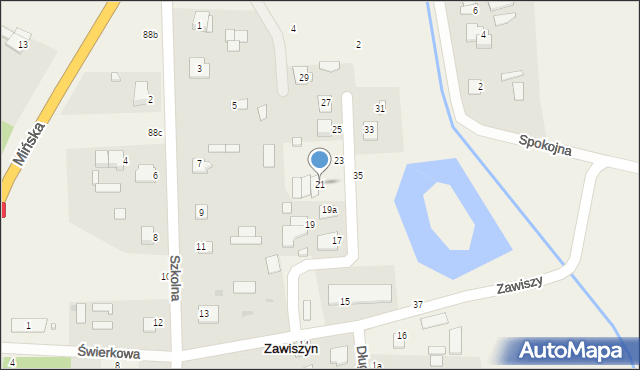 Zawiszyn, Zawiszy Mikołaja, 21, mapa Zawiszyn