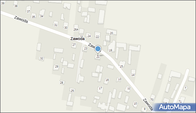 Zawoda, Zawoda, 21, mapa Zawoda