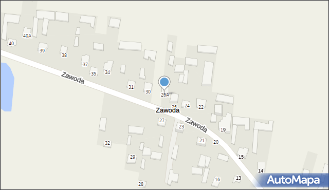 Zawoda, Zawoda, 26A, mapa Zawoda
