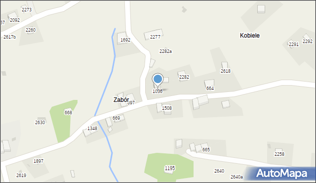 Zawoja, Zawoja, 1036, mapa Zawoja