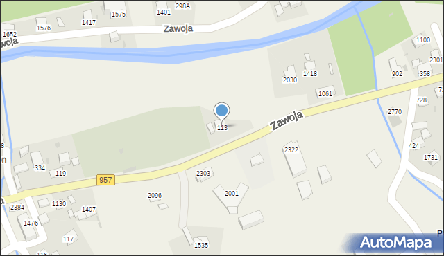 Zawoja, Zawoja, 113, mapa Zawoja