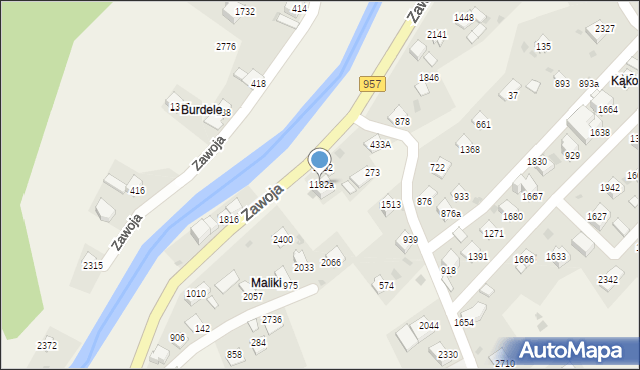 Zawoja, Zawoja, 1182a, mapa Zawoja
