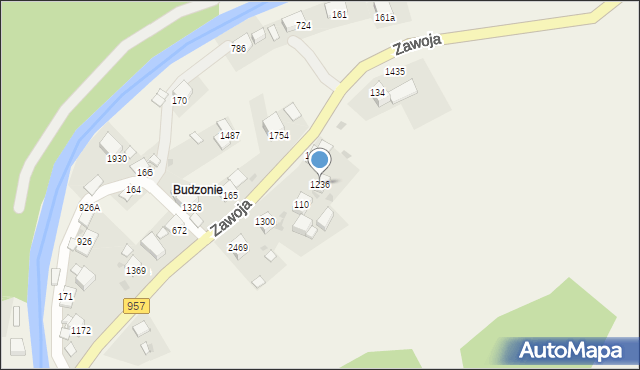 Zawoja, Zawoja, 1236, mapa Zawoja
