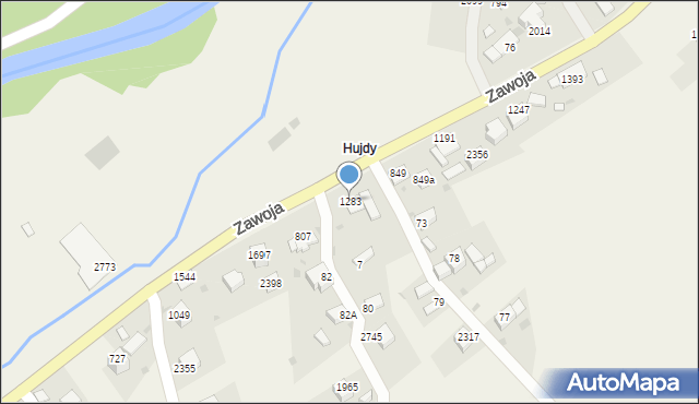 Zawoja, Zawoja, 1283, mapa Zawoja