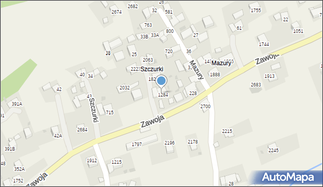 Zawoja, Zawoja, 1284a, mapa Zawoja