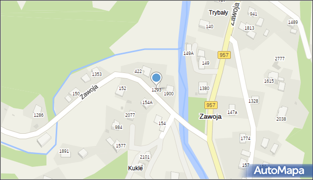 Zawoja, Zawoja, 1293, mapa Zawoja