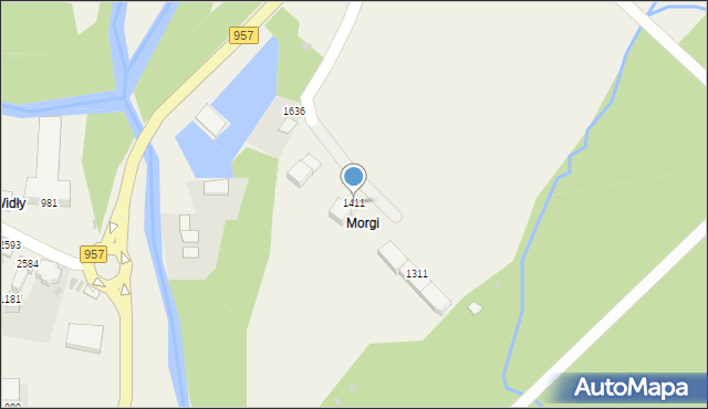 Zawoja, Zawoja, 1411, mapa Zawoja