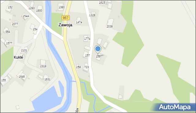 Zawoja, Zawoja, 159, mapa Zawoja