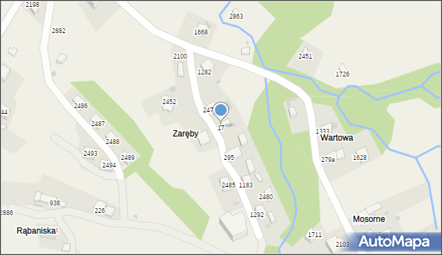 Zawoja, Zawoja, 17, mapa Zawoja