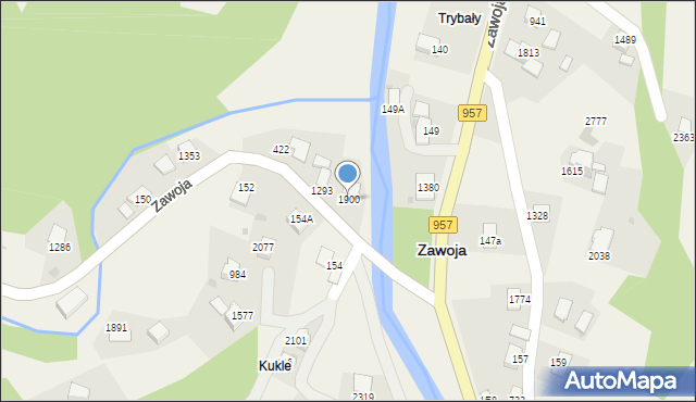 Zawoja, Zawoja, 1900, mapa Zawoja