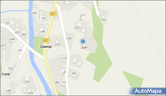 Zawoja, Zawoja, 2038, mapa Zawoja