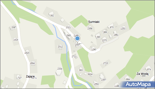 Zawoja, Zawoja, 2047, mapa Zawoja