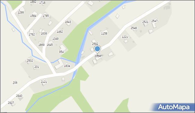 Zawoja, Zawoja, 205A, mapa Zawoja