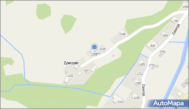 Zawoja, Zawoja, 2328, mapa Zawoja