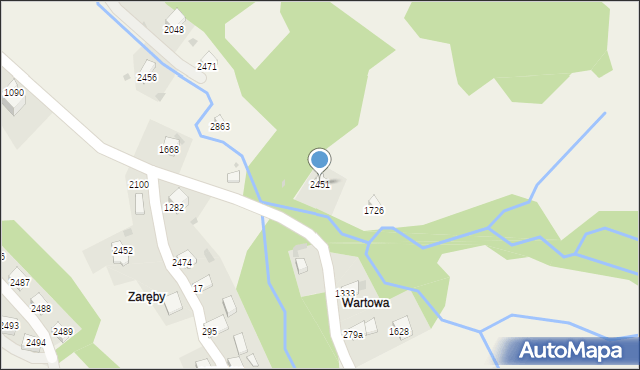 Zawoja, Zawoja, 2451, mapa Zawoja